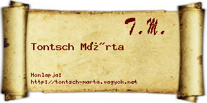 Tontsch Márta névjegykártya